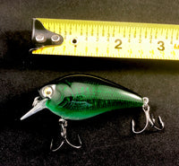 1.5” square bill crank bait Candy Emerald Green